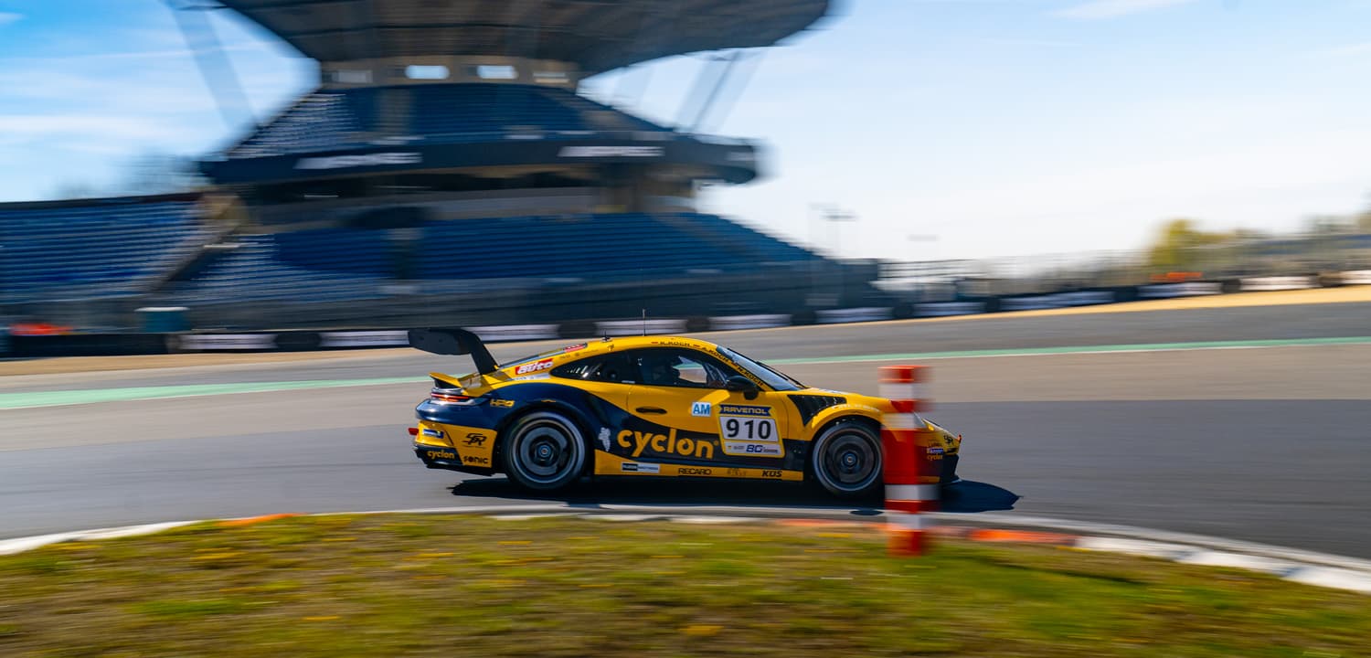 Smyrlis Racing race car in action on track