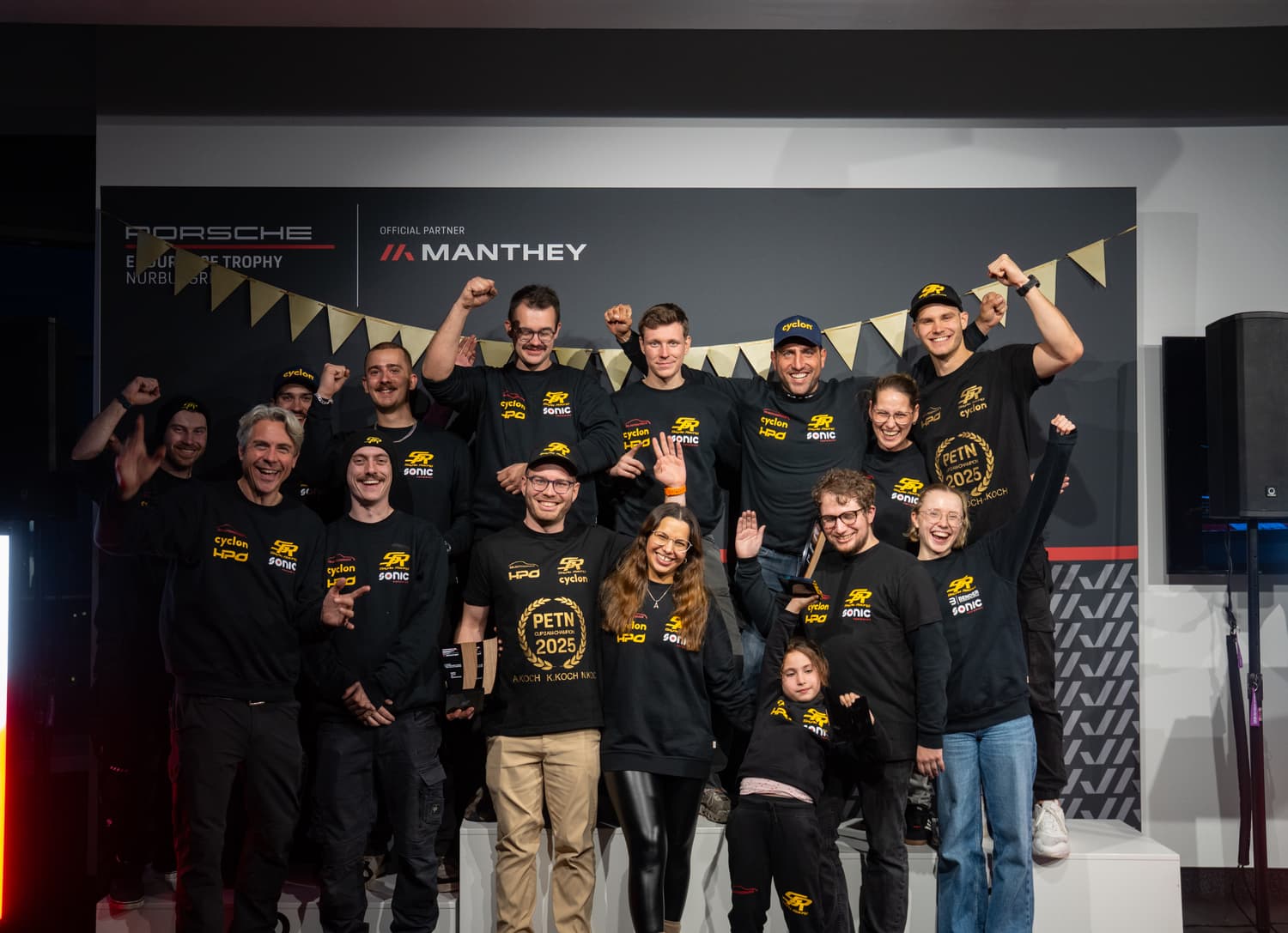 Smyrlis Racing team celebrating a class win