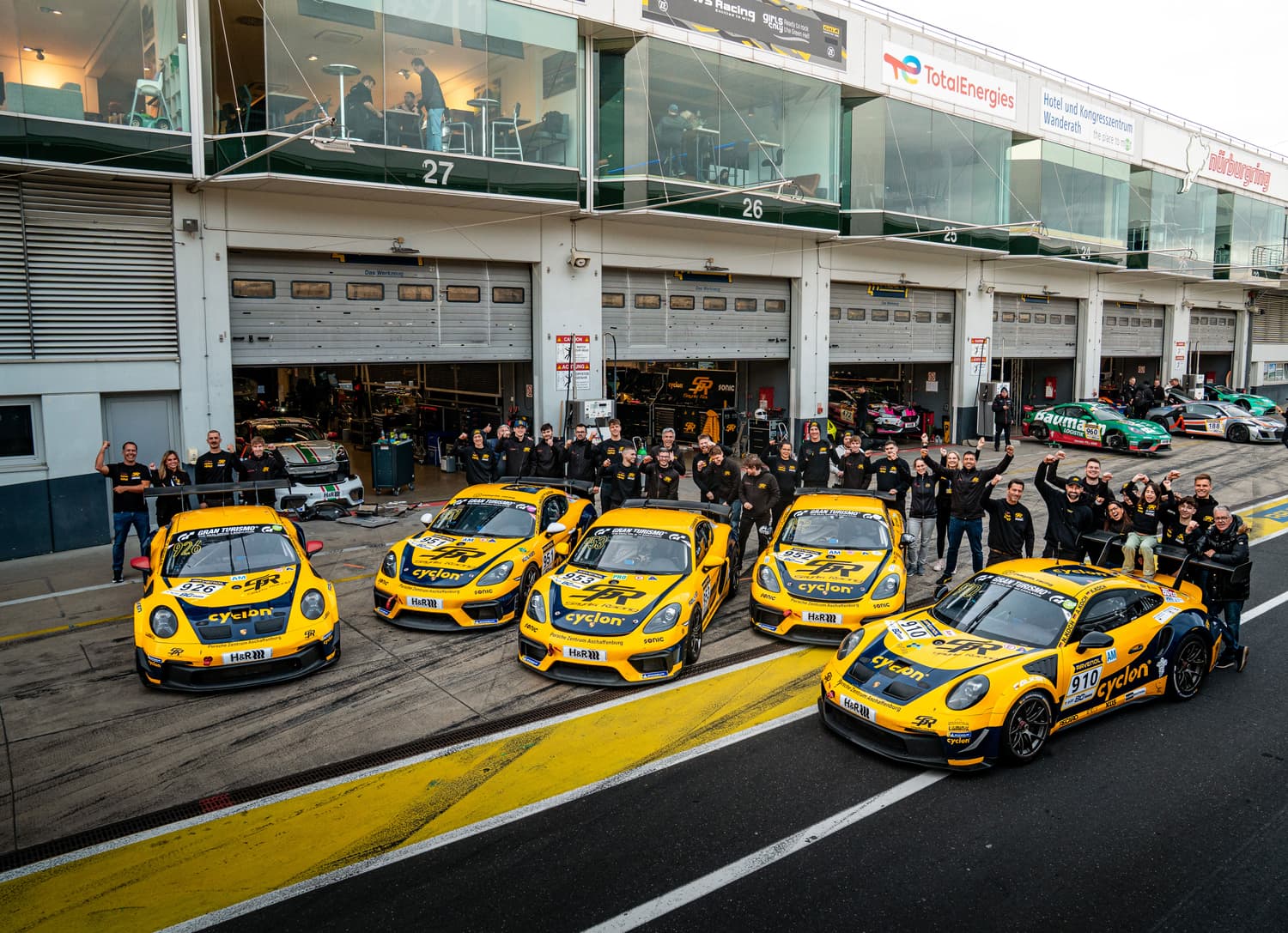 Smyrlis Racing team and cars in the pit lane