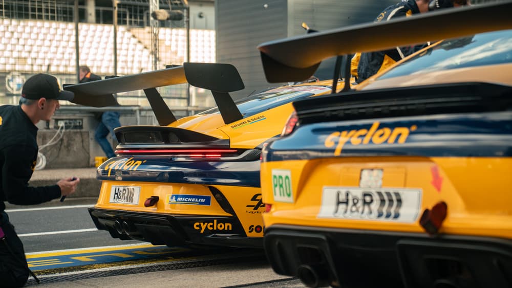 Race car in the pit lane