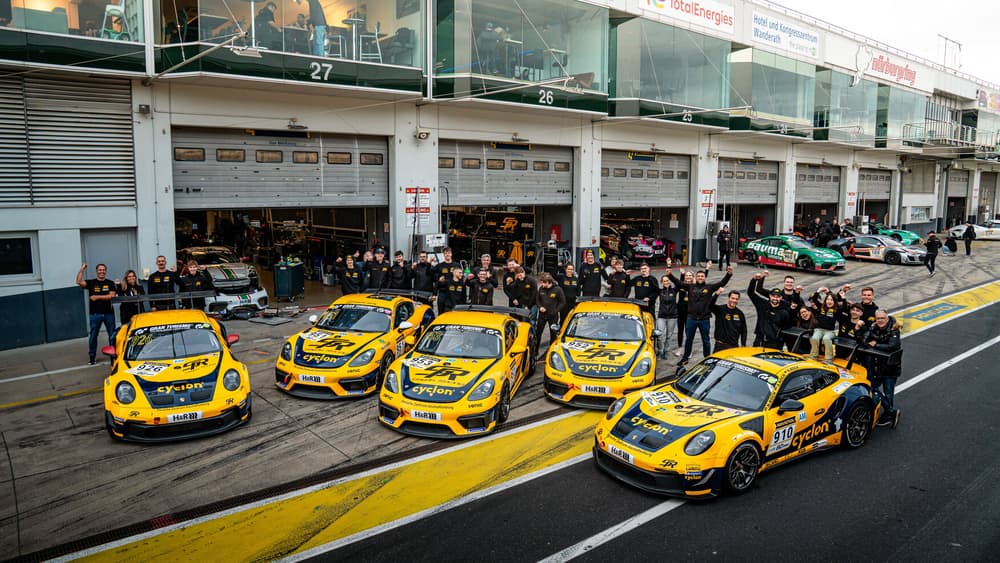 The Smyrlis Racing fleet lined up in the pit lane