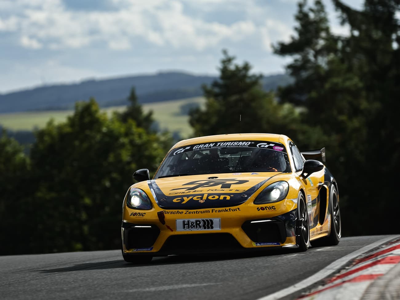 Porsche Cayman GT4 CS from Smyrlis Racing on the race track